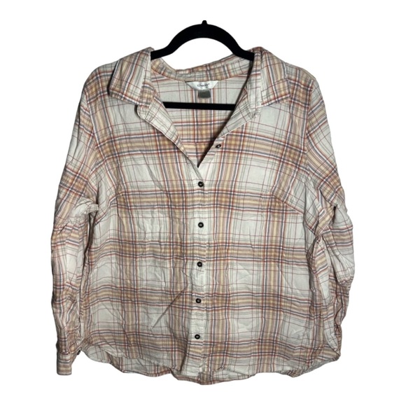 CJ Banks Tops - Cj Banks Women’s Plaid Button Down Top